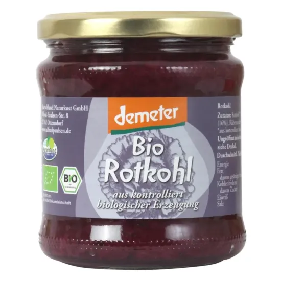 Varza rosie murata bio si demeter, 350g / 335g Marschland Naturkost