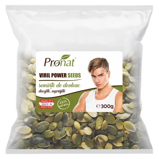 Viril Power Seeds seminte de dovleac decojite, natur, 300g Pronat