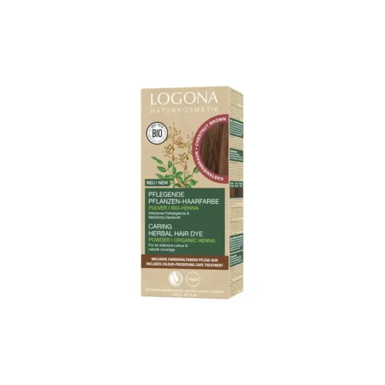 Vopsea de par bio, 100g maro castaniu 070 Logona