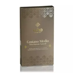 Vopsea de par naturala castaniu mediu, 100g, Isha Vopsea de par naturala castaniu mediu, 100g, Isha