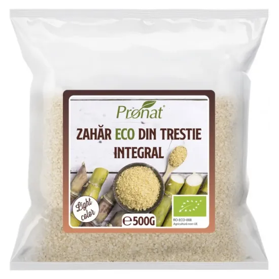 Zahar bio integral din trestie, Light, 500g Pronat