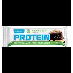 Baton proteic cu ciocolata si alune, 60g Max Sport Baton proteic cu ciocolata si alune, 60g Max Sport