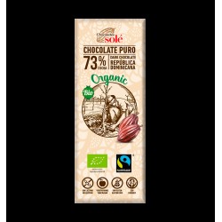 Mini tableta ciocolata neagra bio 73% cacao, 25g Chocolates Sole